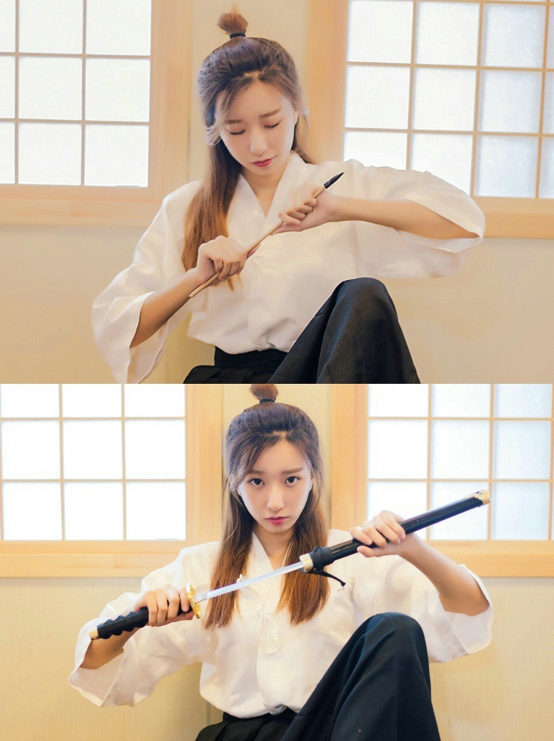 弓道少女丸子头清纯可爱靓丽写真