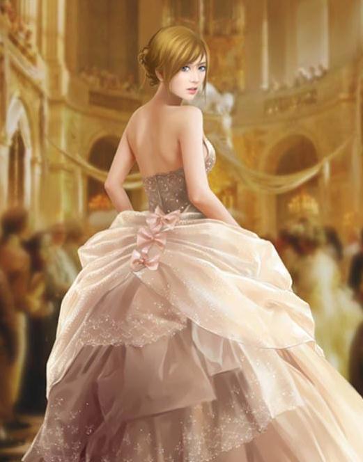 绝色手绘美女图片