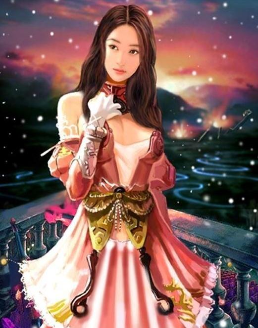 绝色手绘美女图片