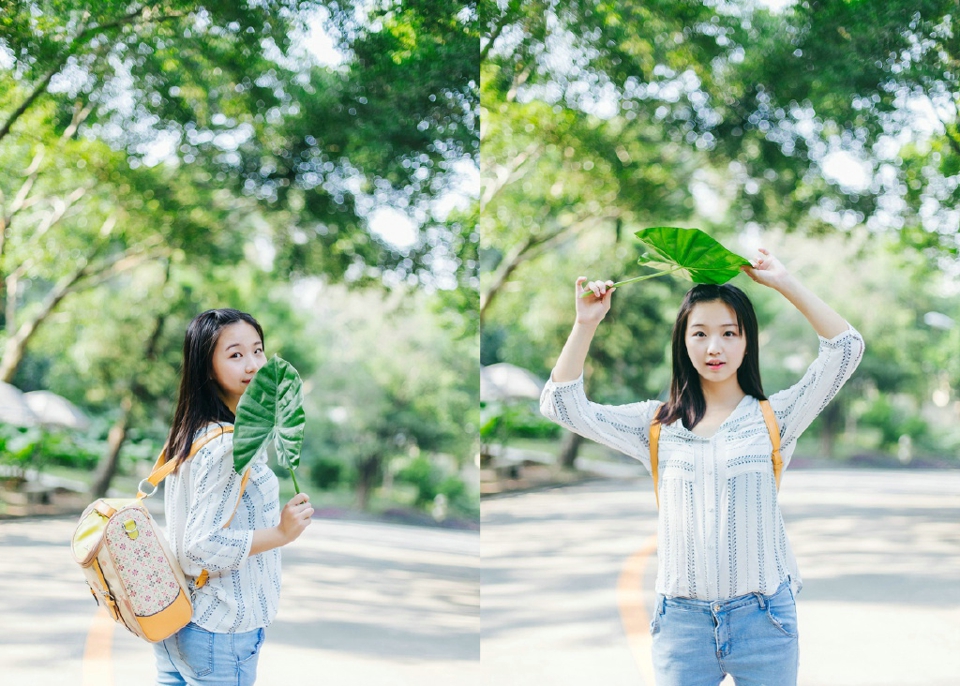 清纯氧气少女户外活力俏皮写真