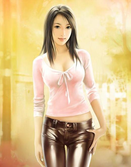 绝色手绘美女图片