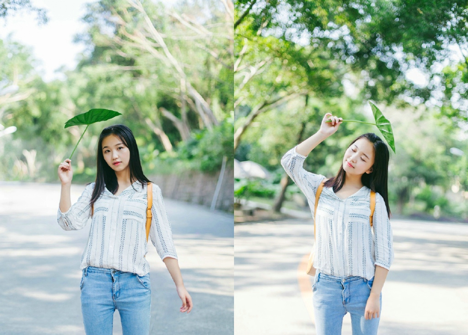 清纯氧气少女户外活力俏皮写真