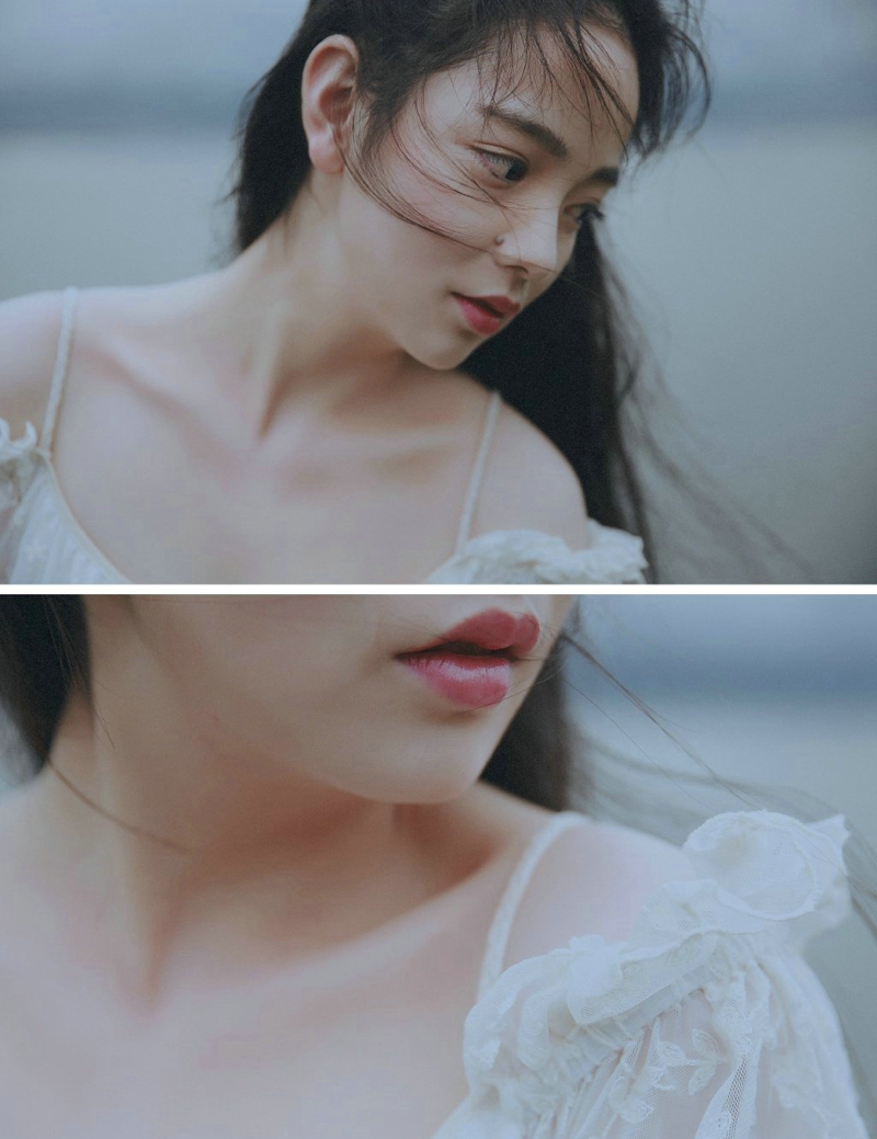 海岸边气质森系女神高颜值随性范