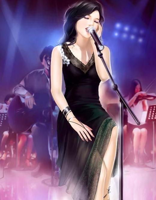 绝色手绘美女图片