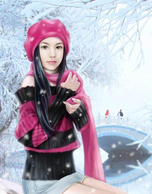 绝色手绘美女 手绘气质美女高清图