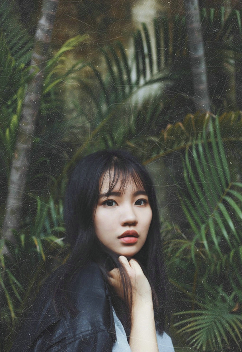 帅气皮衣美女率性随性养眼写真