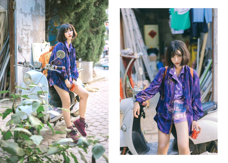 短发美女青春阳光时尚写真