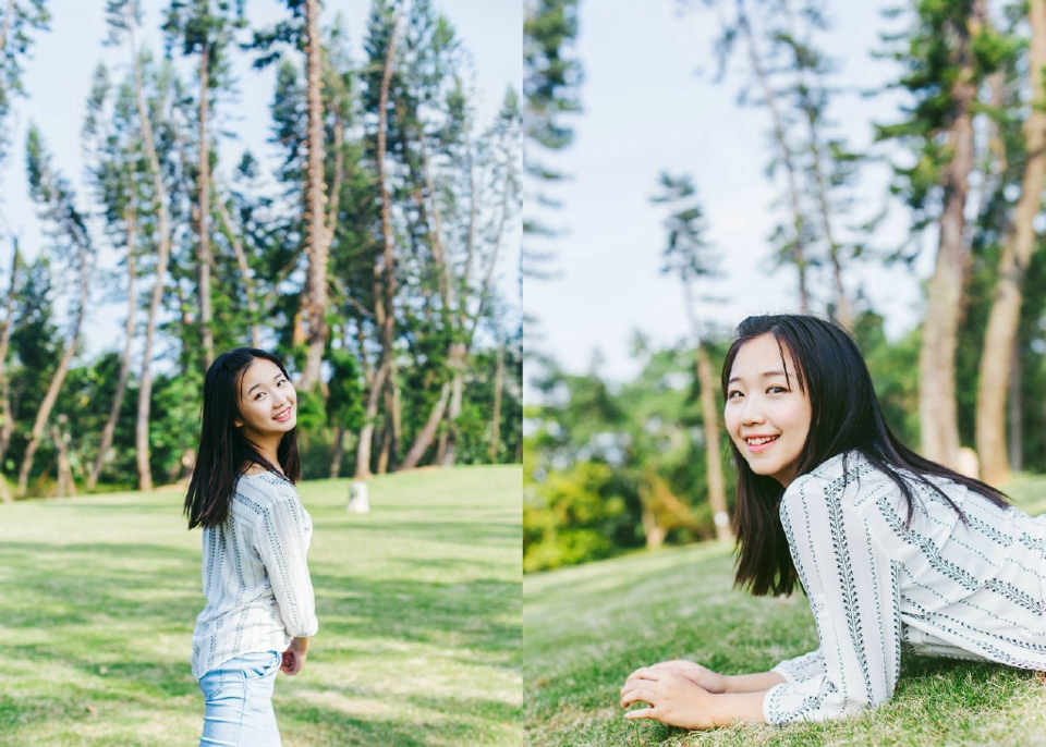 清纯氧气少女户外活力俏皮写真