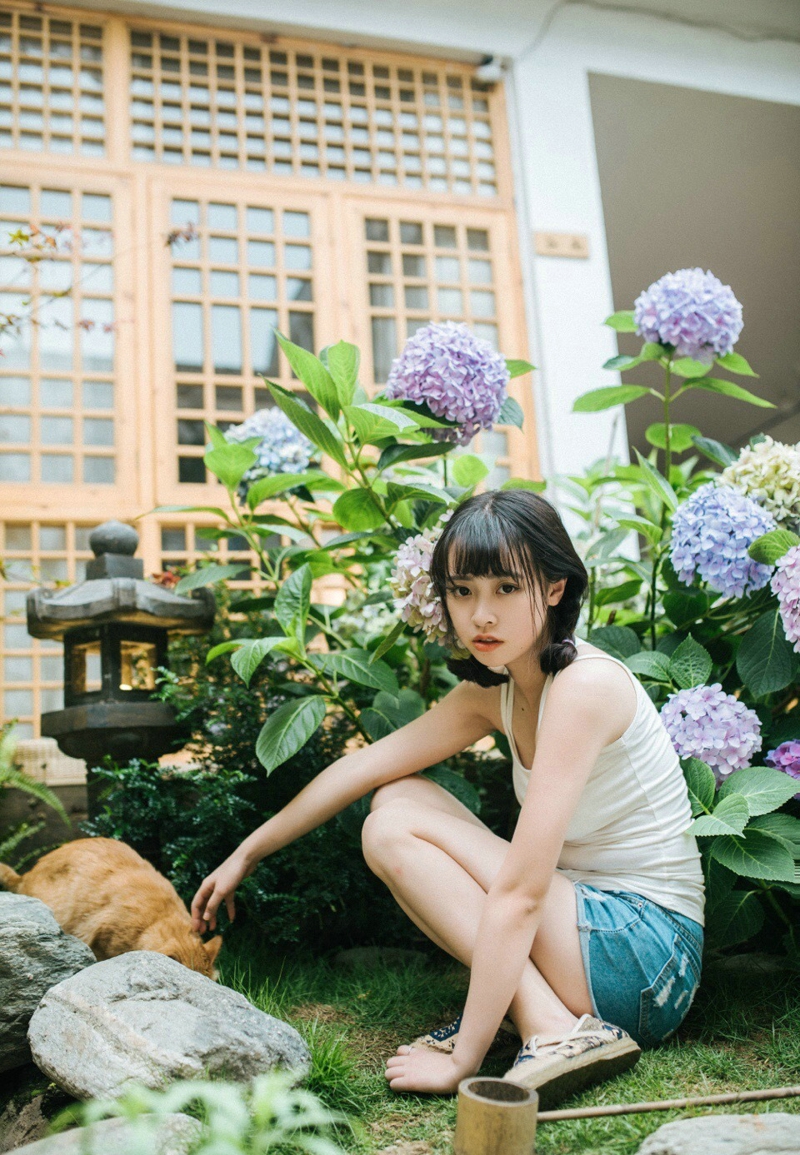 元气英伦风少女高挑森系复古写真